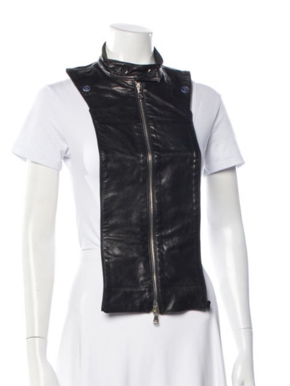 $550 VERONICA BEARD Ashling rider black leather moto Dickey jacket insert